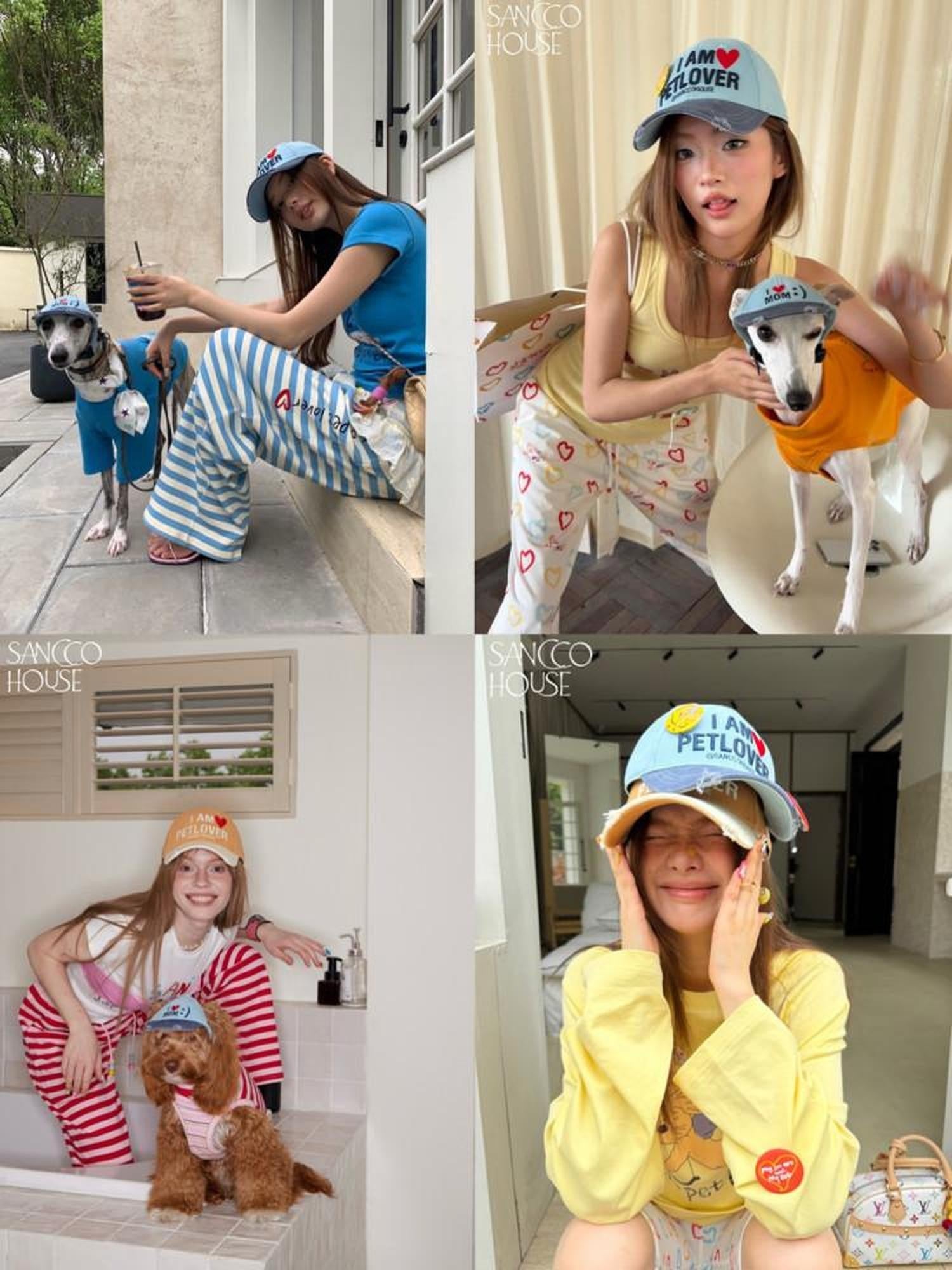 sancco house Pet Lover 3d Embroidered Colorblock Washed Women&