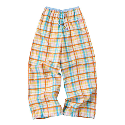 sancco_house_Plaid_Print_Colorblock_Waist_Women&