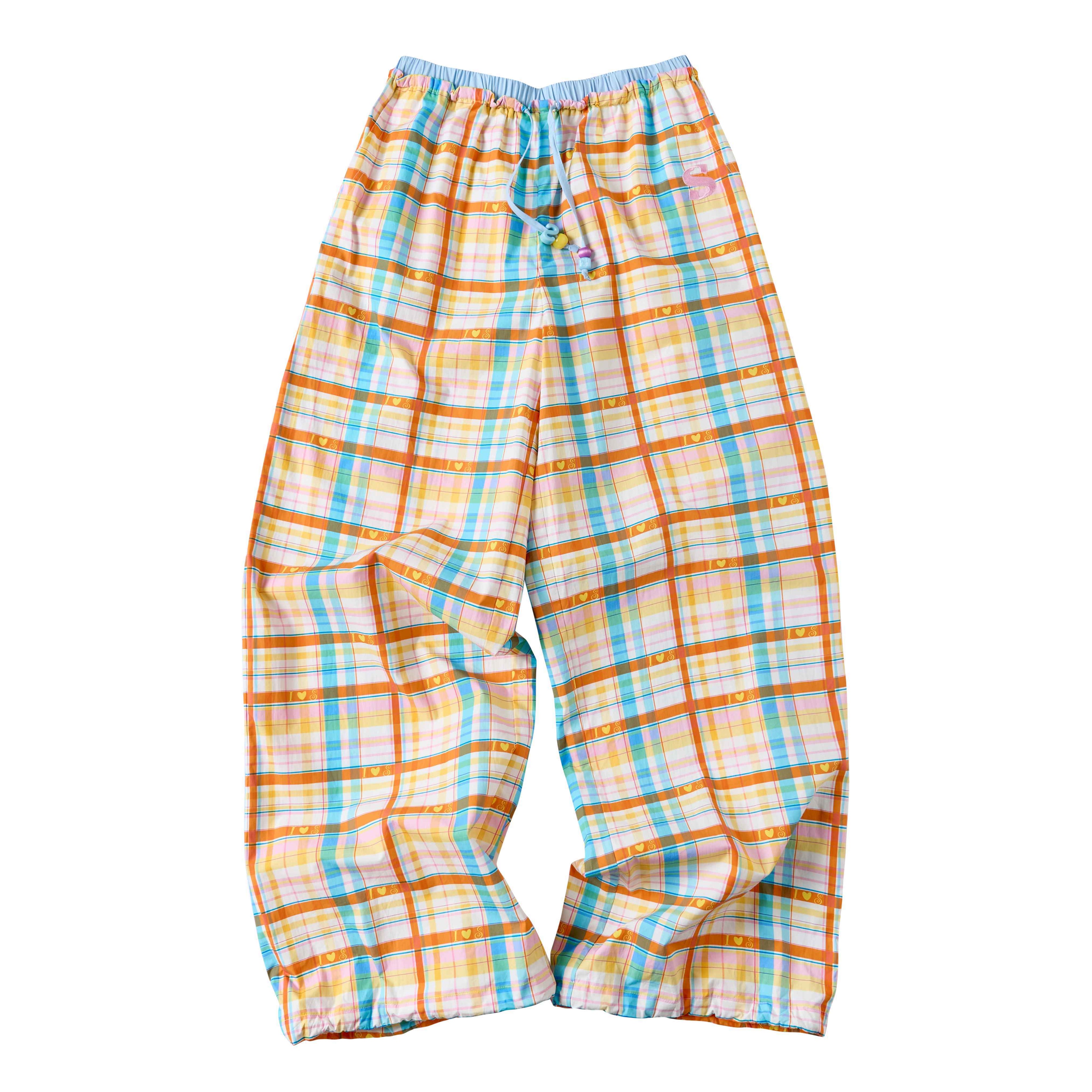 sancco_house_Plaid_Print_Contrast_Waist_Relaxed_Women&