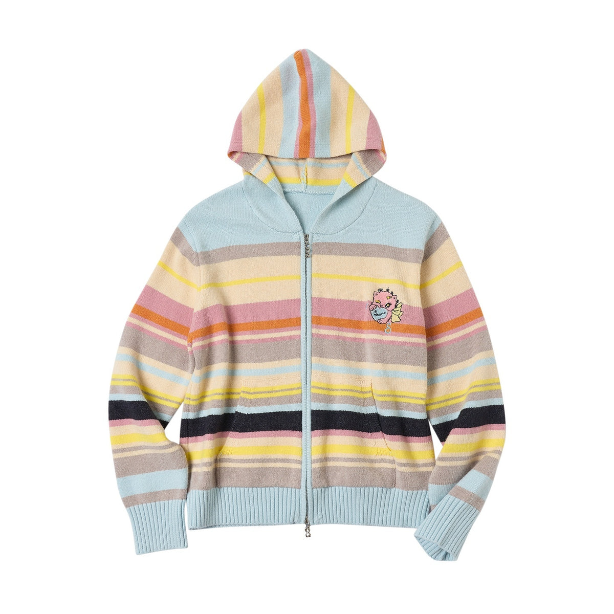 sancco_house_Playful_Cat_Retro_Colorful_Striped_Knit_Hooded_Women&
