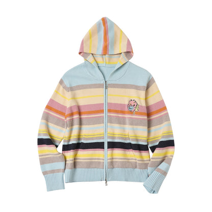 sancco_house_Playful_Cat_Retro_Colorful_Striped_Knit_Hooded_Women&