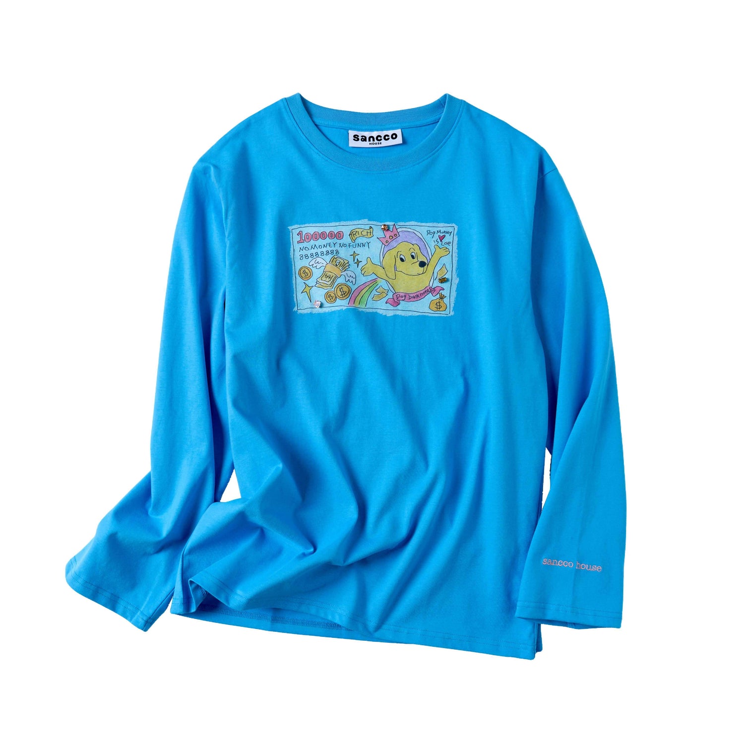 sancco_house_Playful_Dog_Illustration_Printed_Round_Neck_Women&