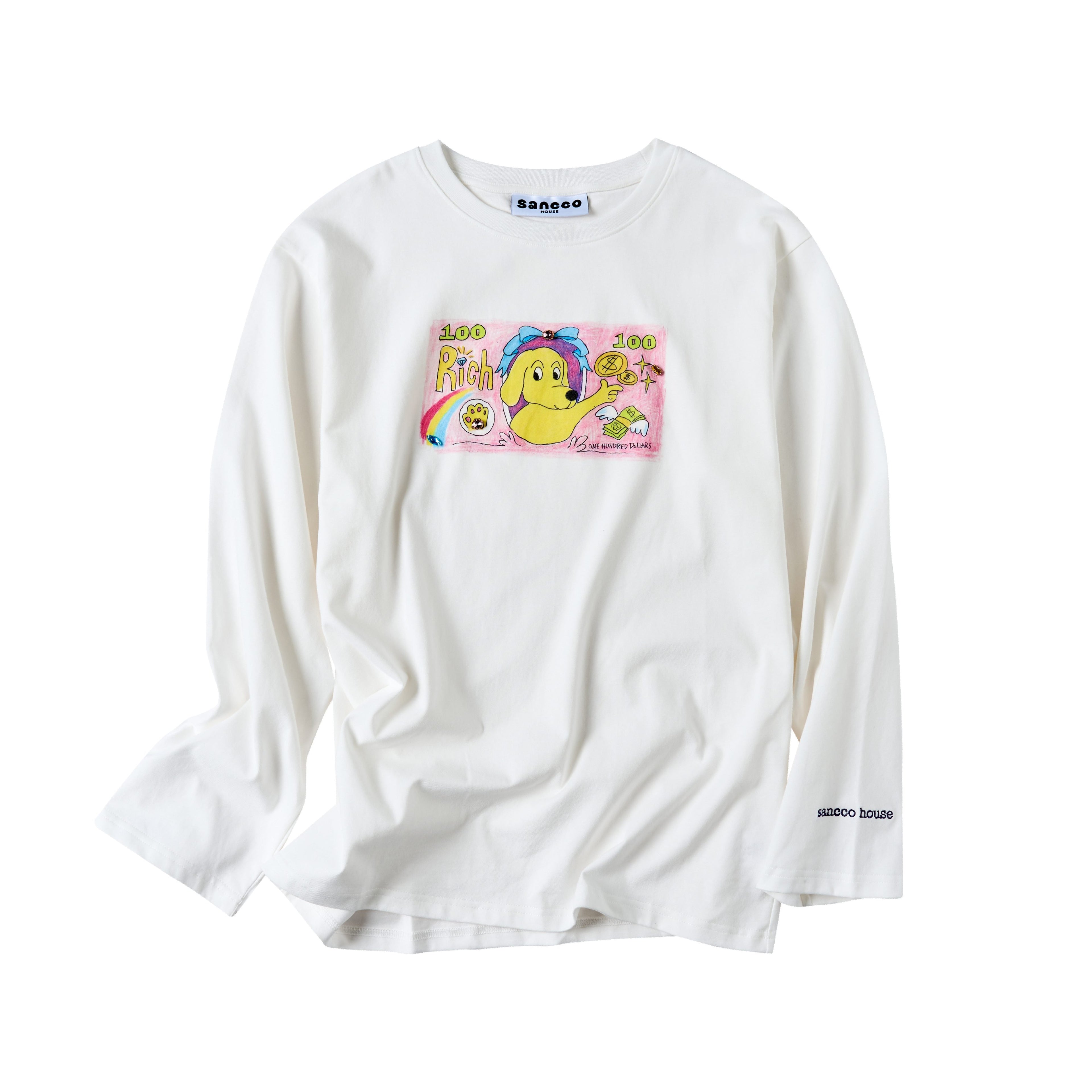 sancco_house_Playful_Dog_Illustration_Printed_Round_Neck_Women&