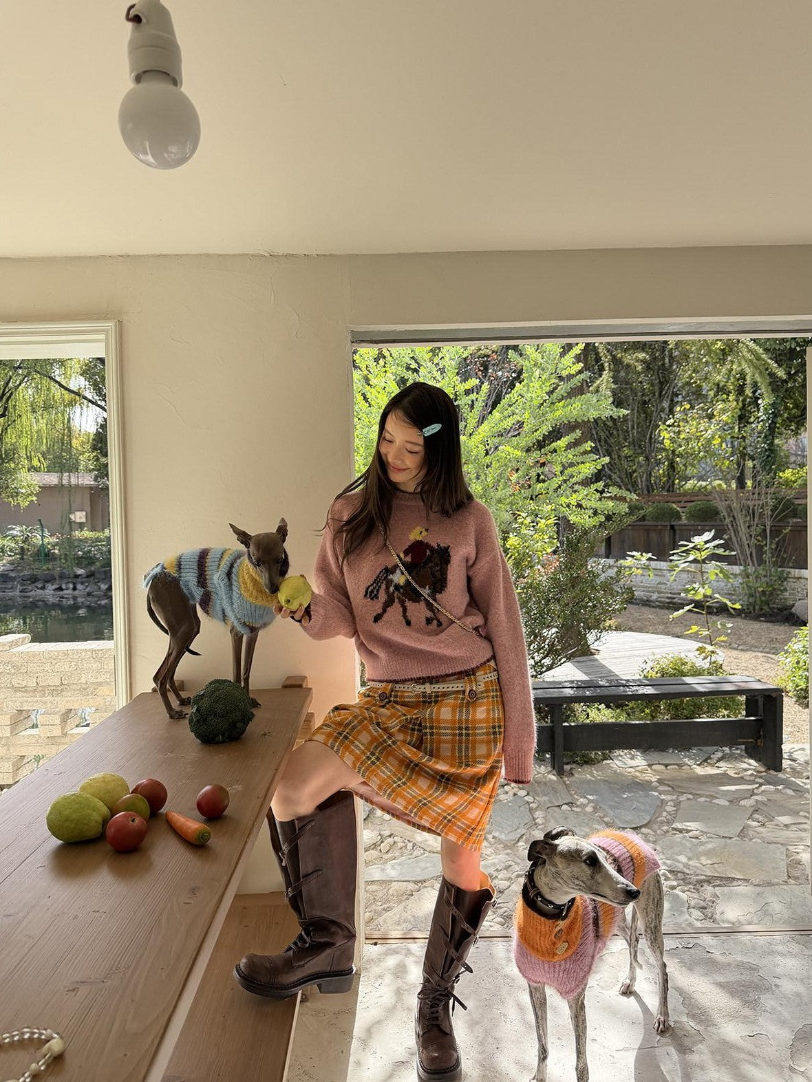 sancco house Playful Pony Jacquard Crewneck Women&