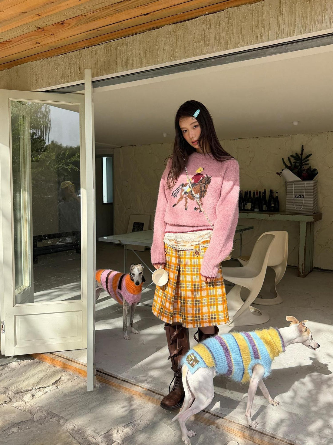 sancco house Playful Pony Jacquard Crewneck Women&