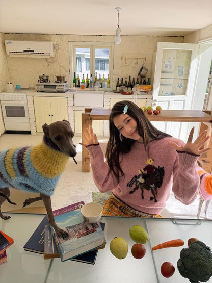 sancco house Playful Pony Jacquard Crewneck Women&