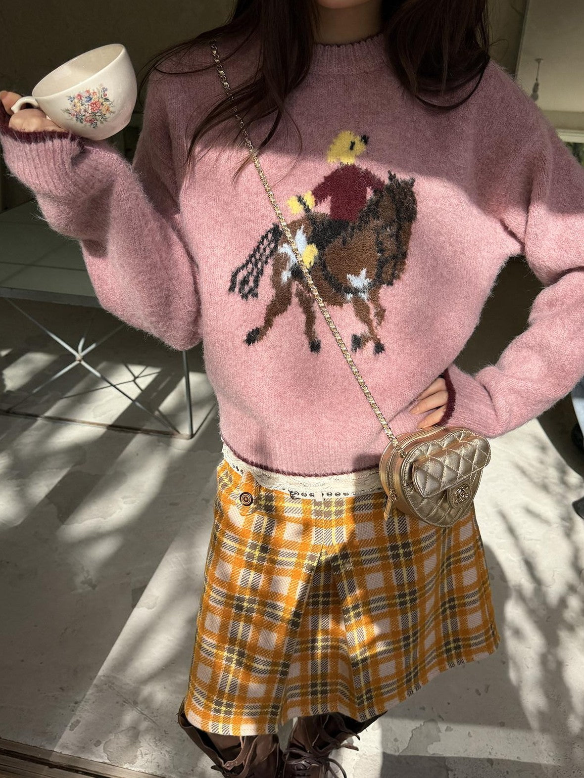 sancco house Playful Pony Jacquard Crewneck Women&
