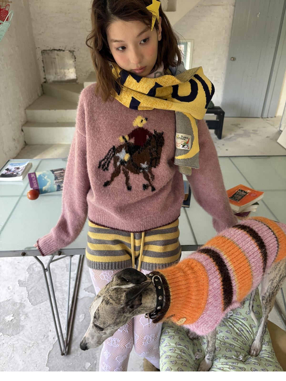 sancco house Playful Pony Jacquard Crewneck Women&