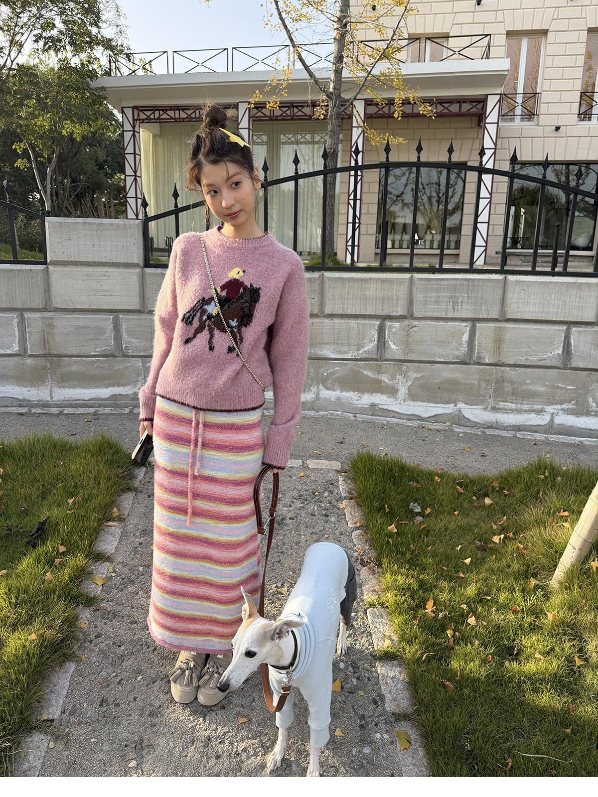 sancco house Playful Pony Jacquard Crewneck Women&