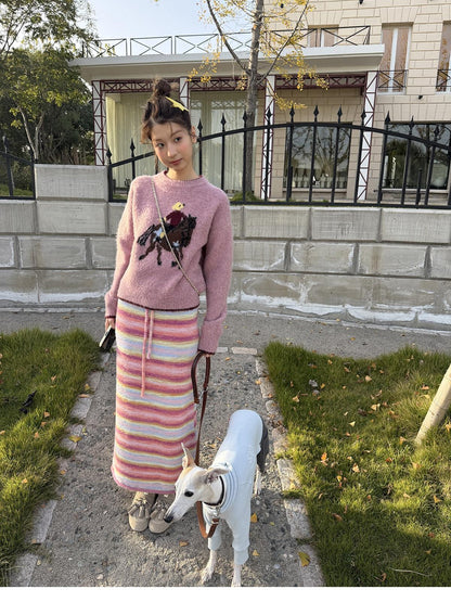 sancco house Playful Pony Jacquard Crewneck Women&
