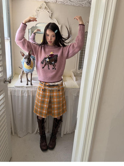 sancco house Playful Pony Jacquard Crewneck Women&