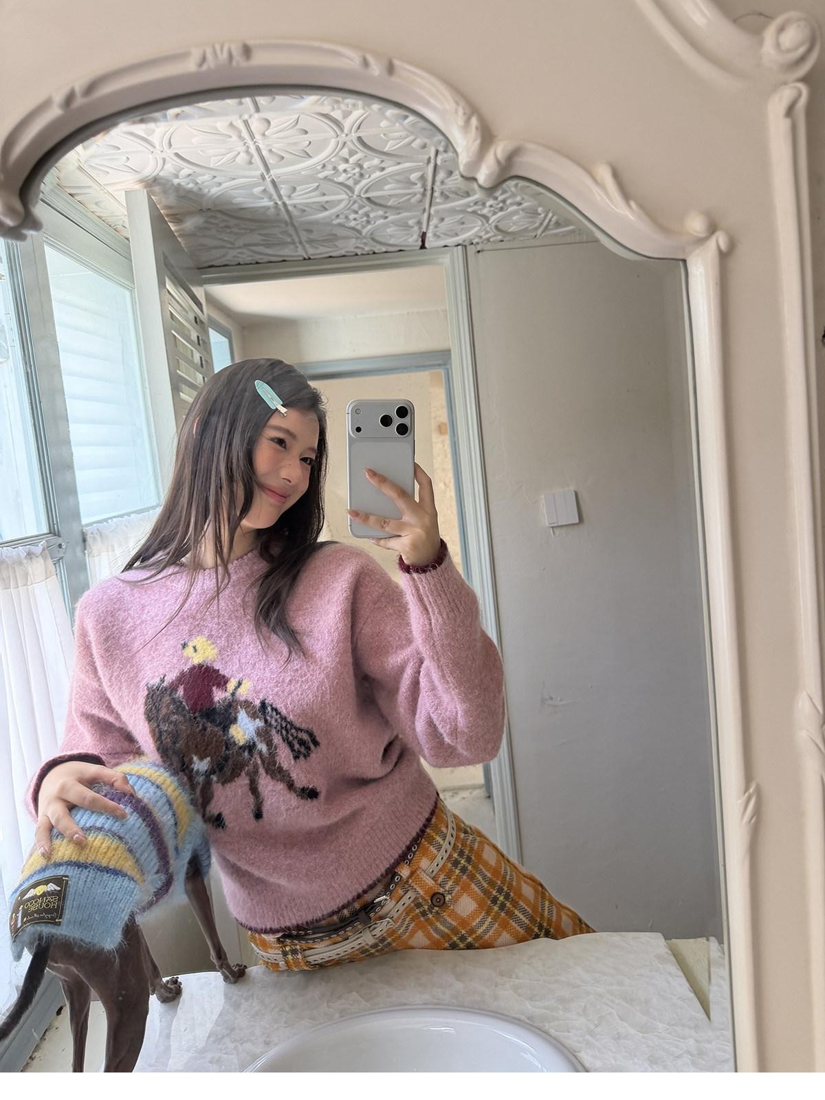 sancco house Playful Pony Jacquard Crewneck Women&