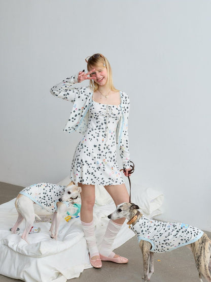 sancco house Polka Dot Jacquard Knit Cardigan Set Women&