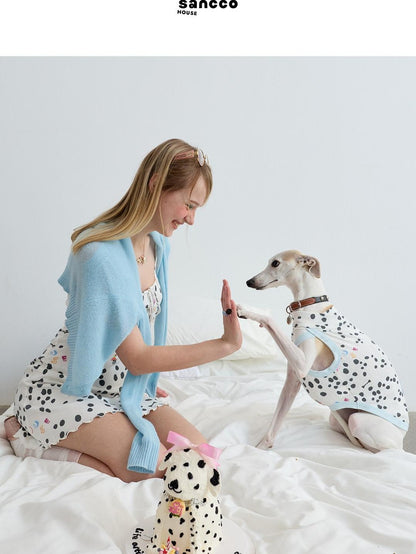 sancco house Polka Dot Jacquard Knit Cardigan Set Women&