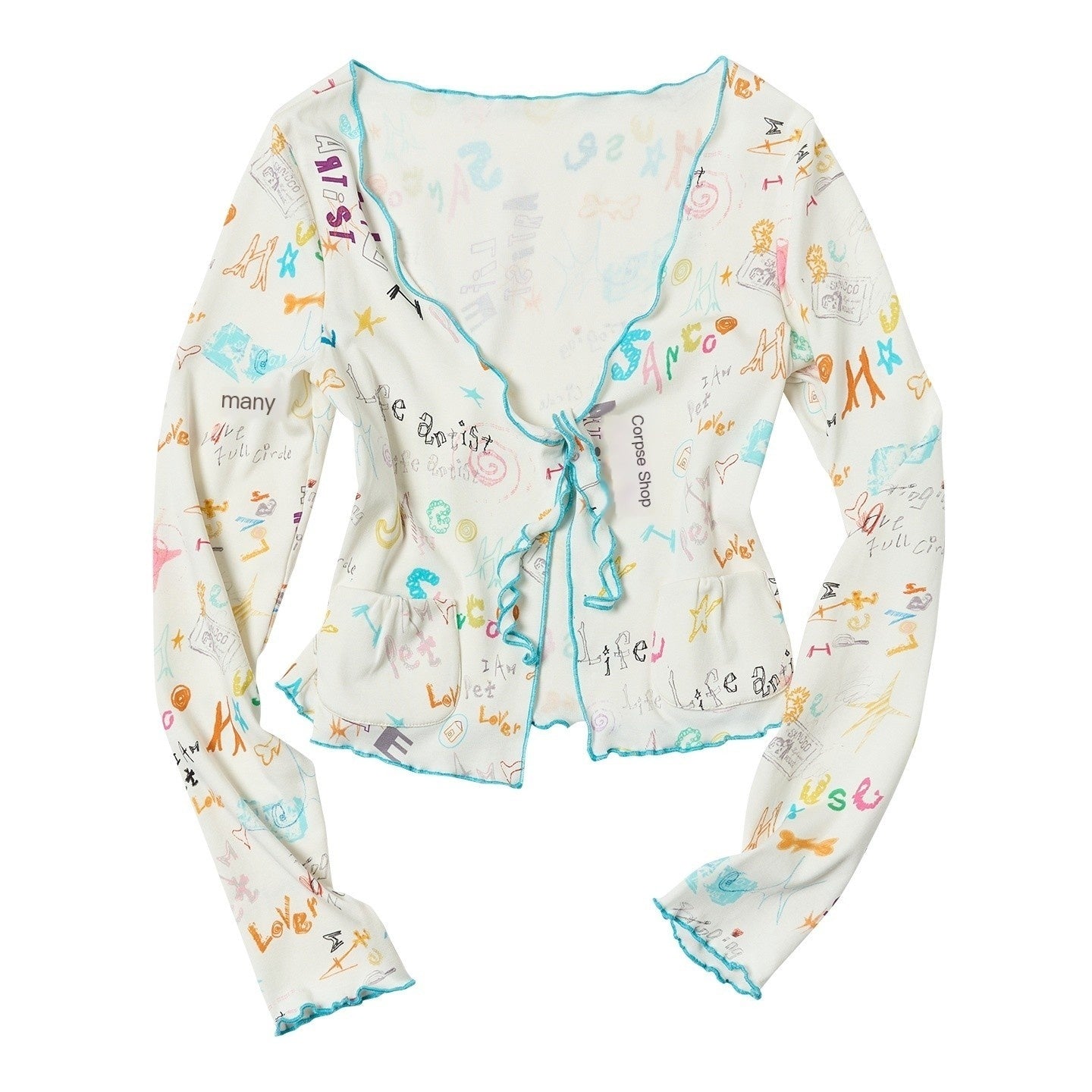 sancco_house_Printed_Wavy_Cardigan_Tank_Slim_Women&