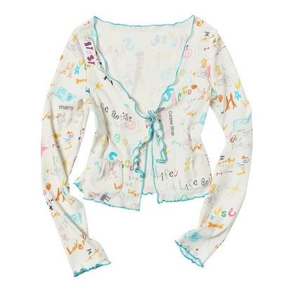sancco_house_Printed_Wavy_Cardigan_Tank_Slim_Women&
