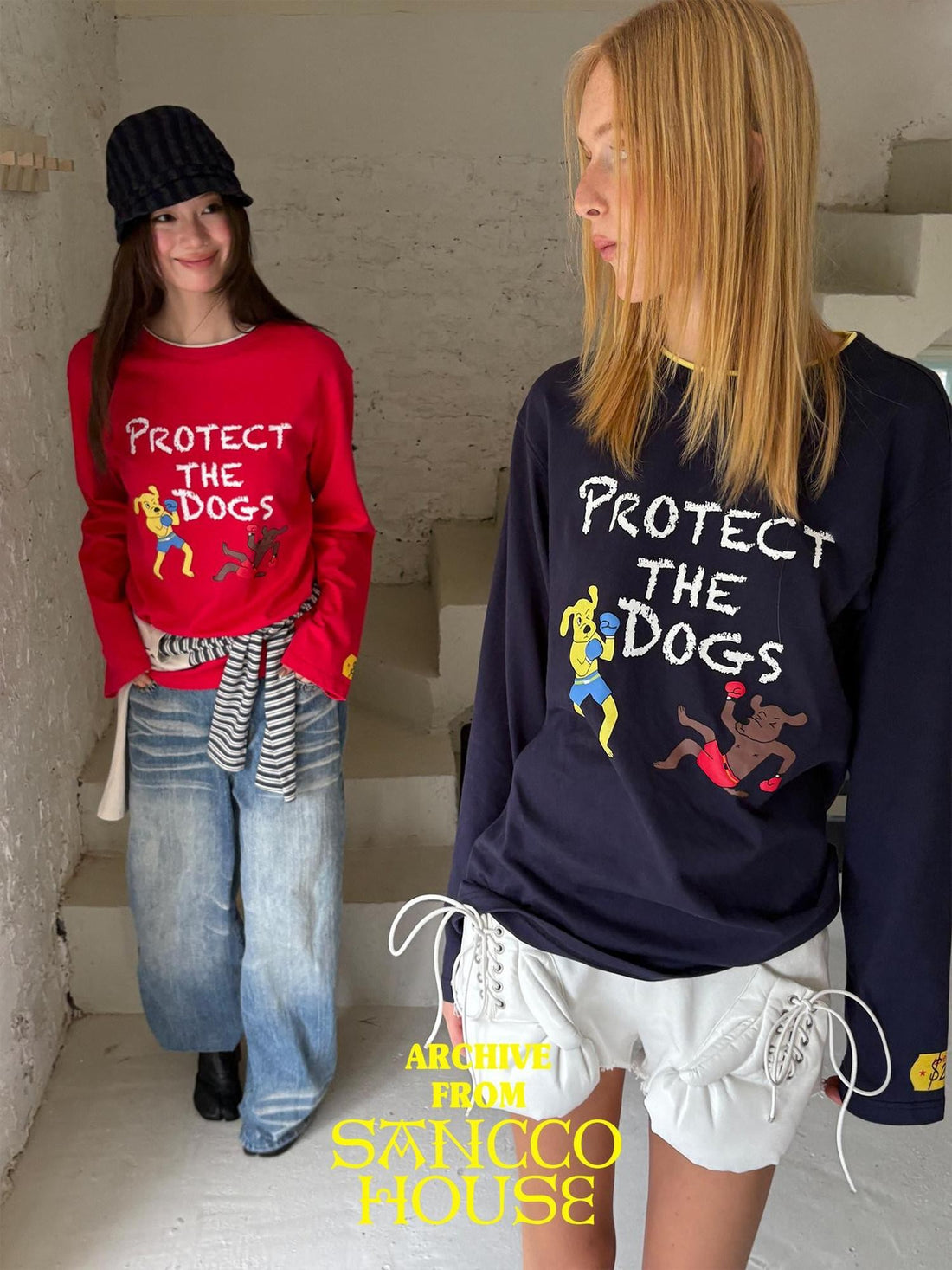 sancco house Puppy And Letter Printed Loose Women&