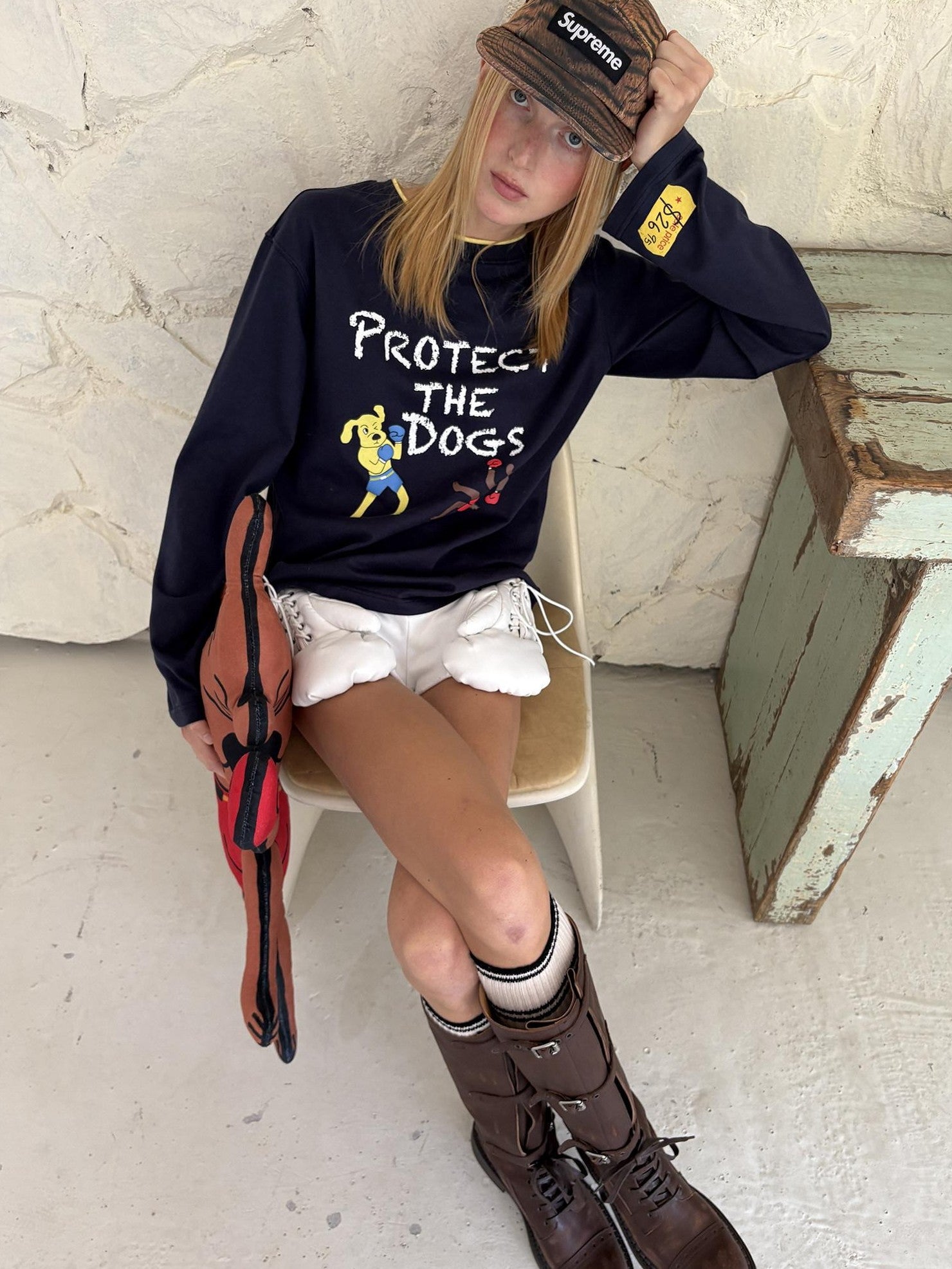 sancco house Puppy And Letter Printed Loose Women&