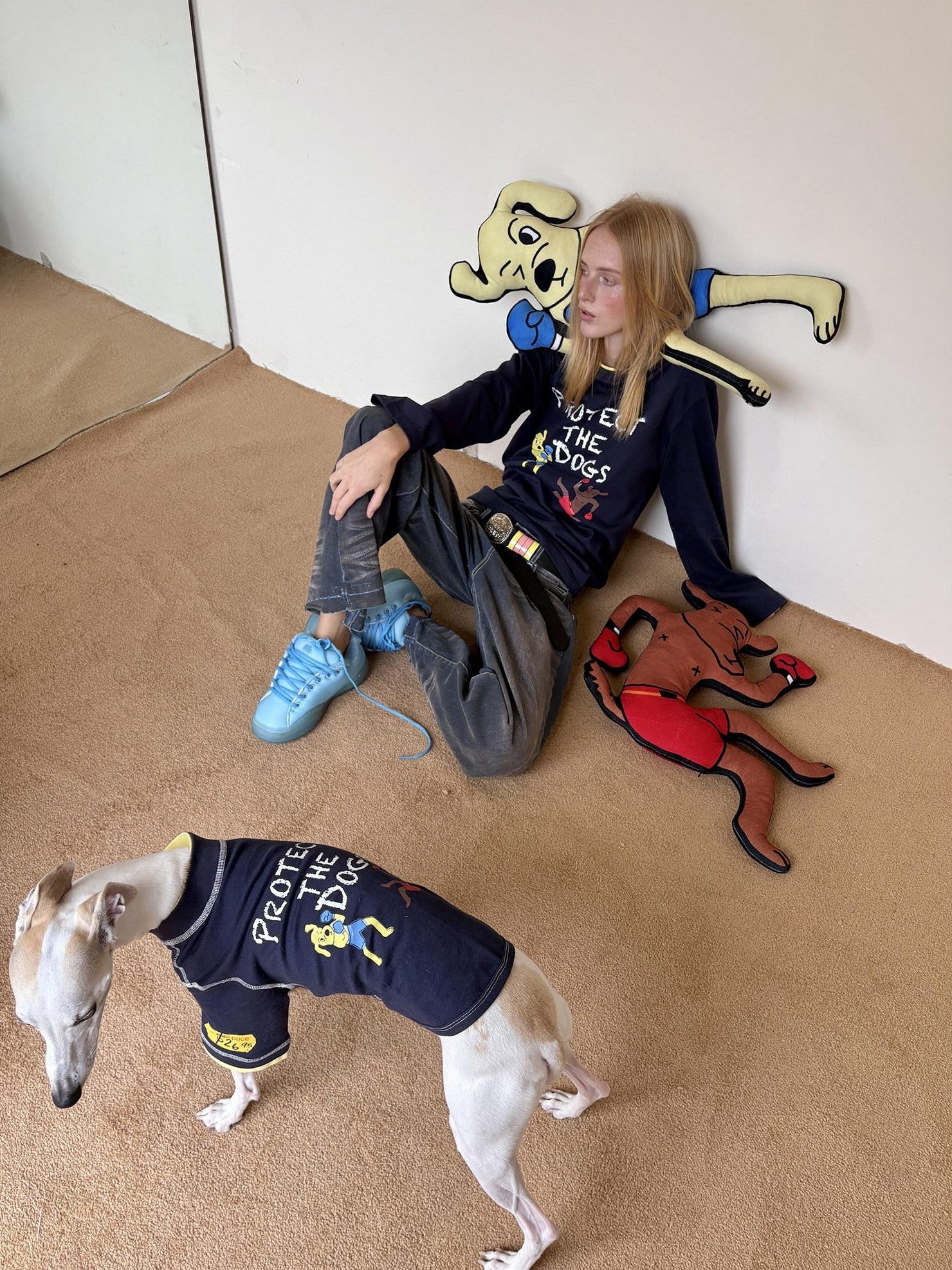 sancco house Puppy And Letter Printed Loose Women&