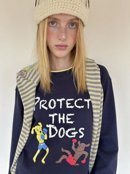 sancco house Puppy And Letter Printed Loose Women&