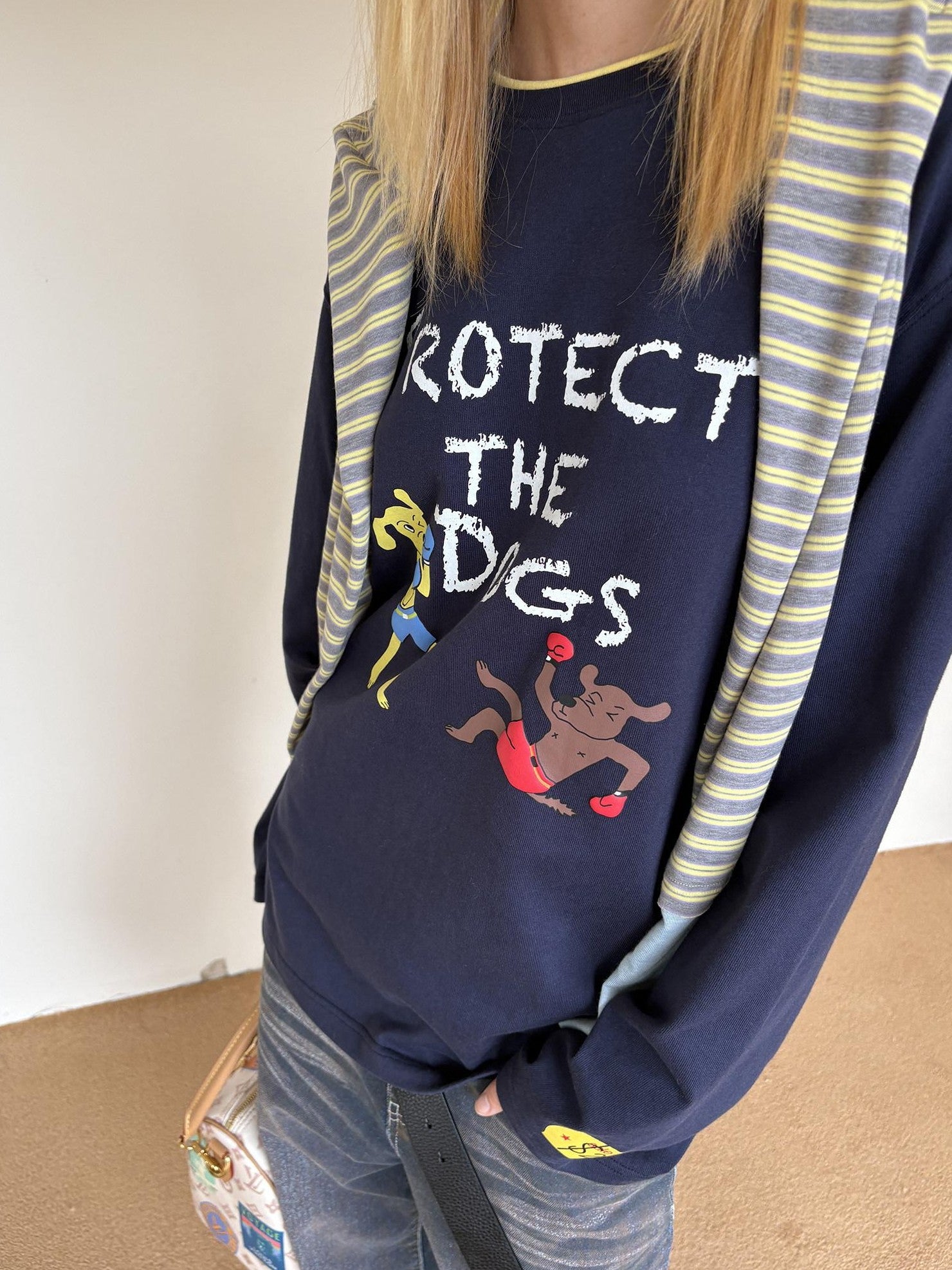 sancco house Puppy And Letter Printed Loose Women&