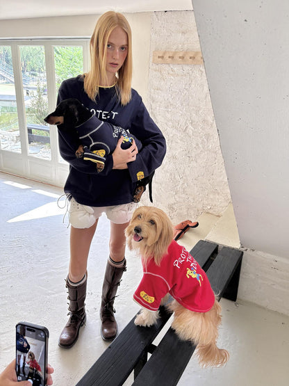 sancco house Puppy And Letter Printed Loose Women&