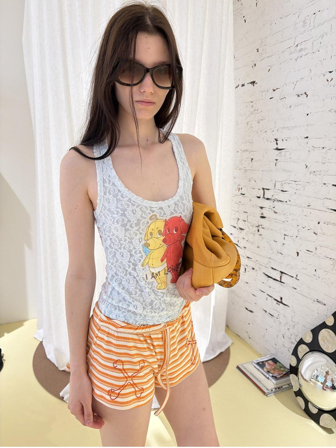 sancco house Puppy Applique Racerback Slim Fit U Neck Women&