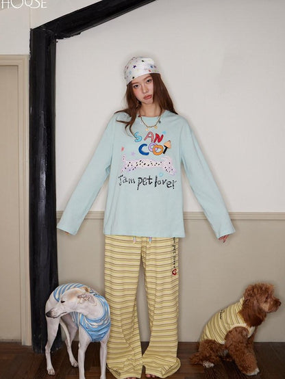 sancco house Puppy Print 3d Applique Women&
