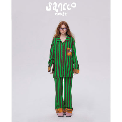 sancco_house_Puppy_Print_Striped_Patchwork_Women&