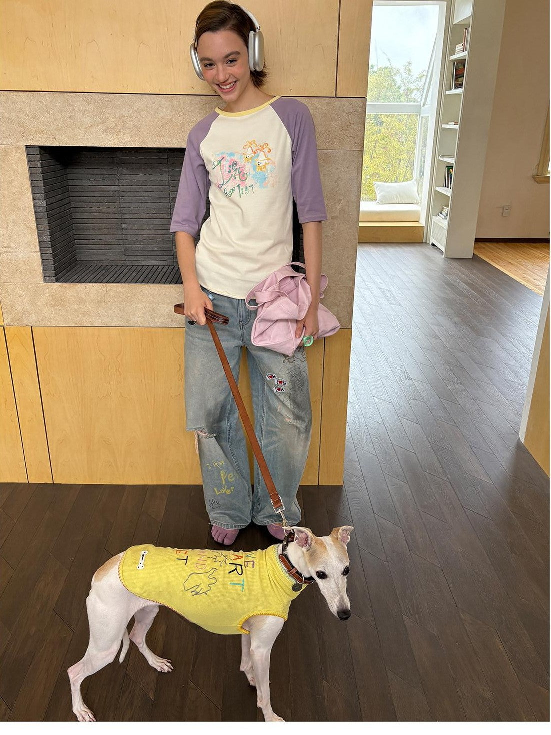 sancco house Purple Graffiti Print Raglan Women&