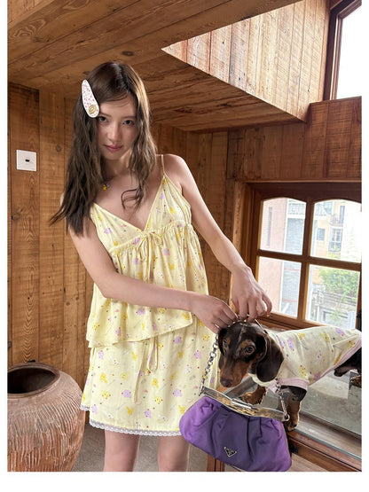 sancco house Racing Devil Puppy Print Camisole Mini Women&