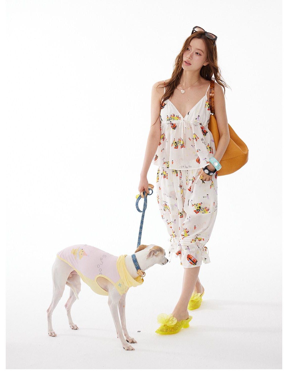 sancco house Racing Devil Puppy Print Camisole Mini Women&