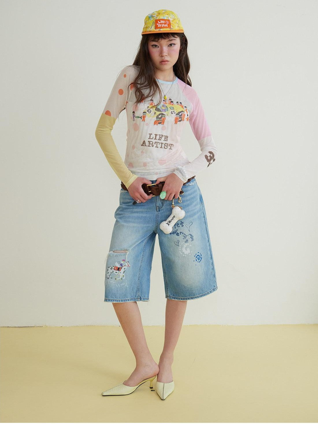 sancco house Racing Puppy Graffiti Print Women&