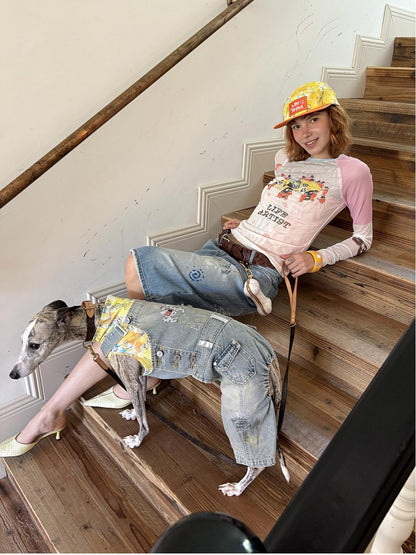 sancco house Racing Puppy Graffiti Print Women&