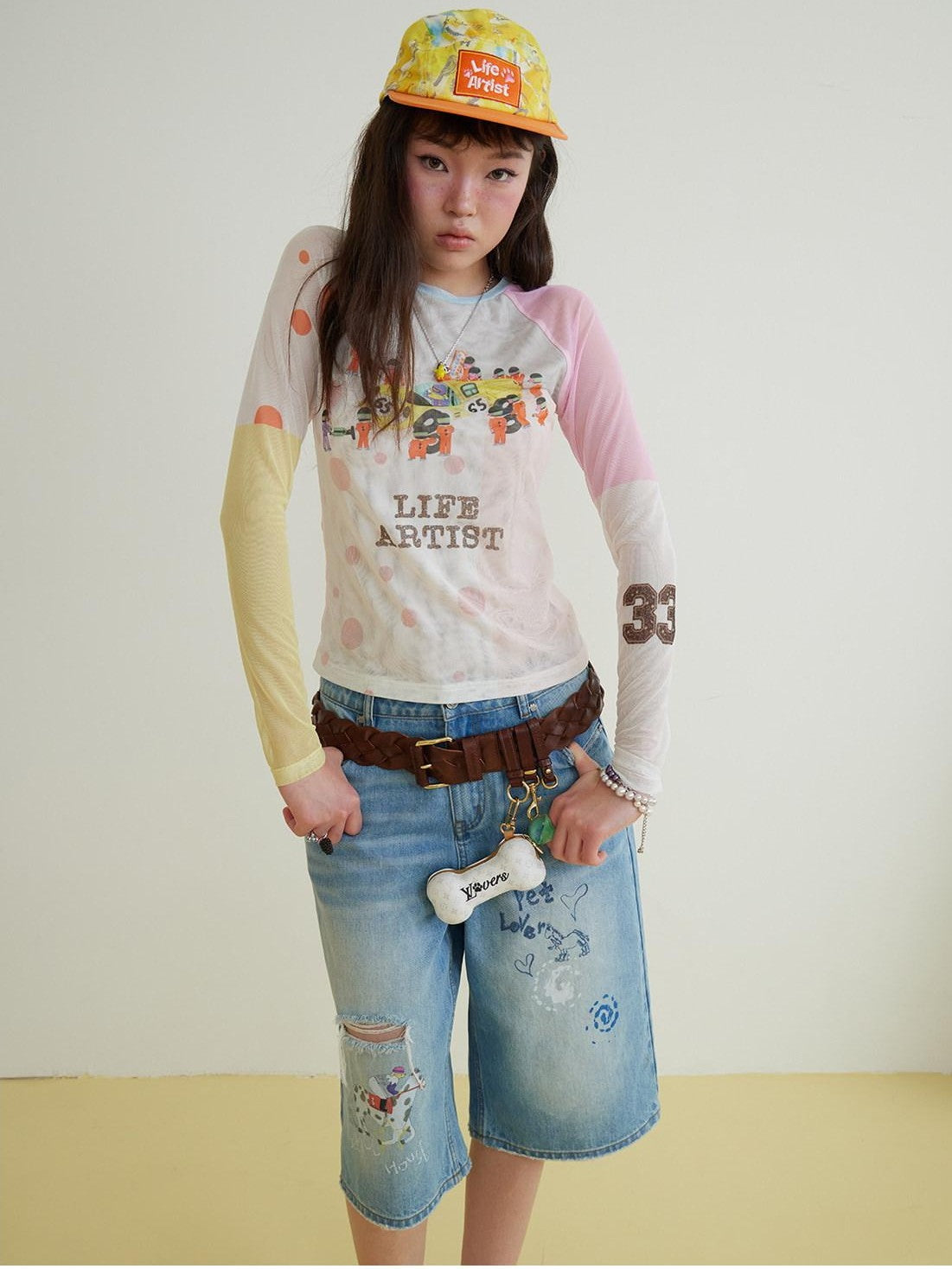 sancco house Racing Puppy Graffiti Print Women&