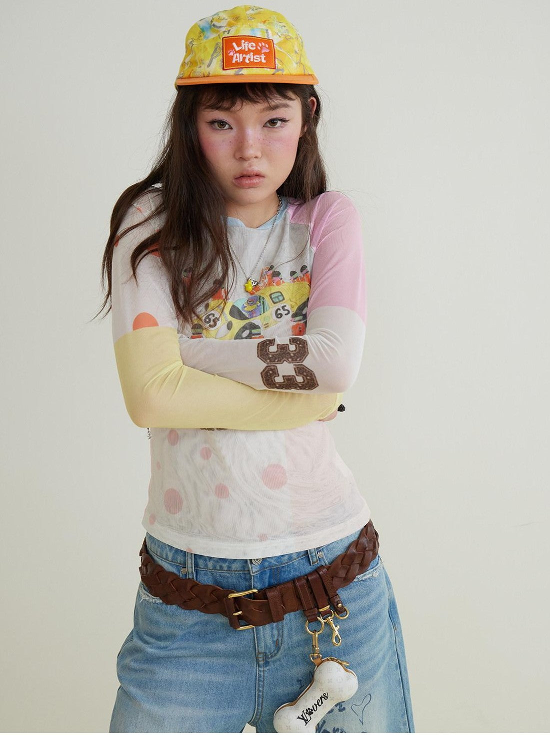 sancco house Racing Puppy Graffiti Print Women&