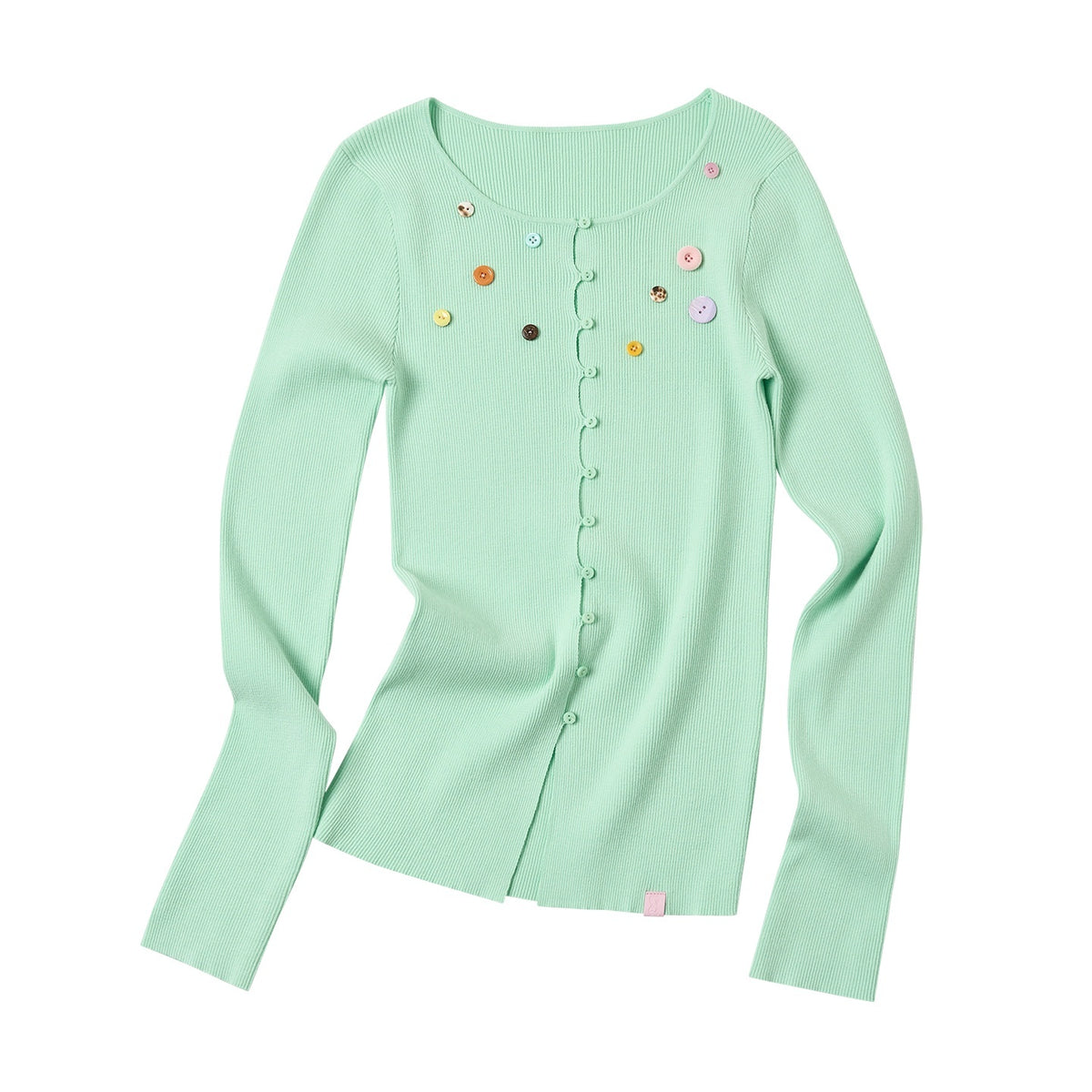 sancco_house_Rainbow_Button_Ribbed_Slim_Fit_Knit_Women&
