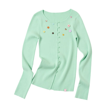 sancco_house_Rainbow_Button_Ribbed_Slim_Fit_Knit_Women&