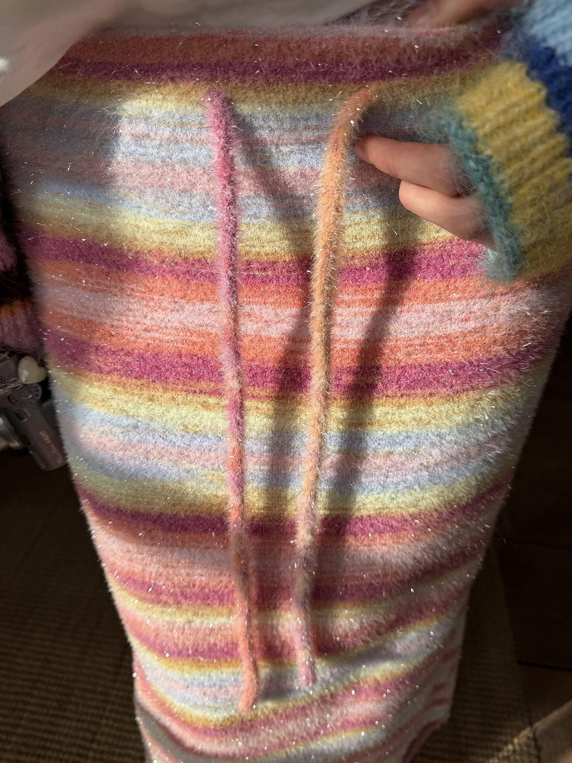 sancco house Red Striped Gradient A Line Knit Women&