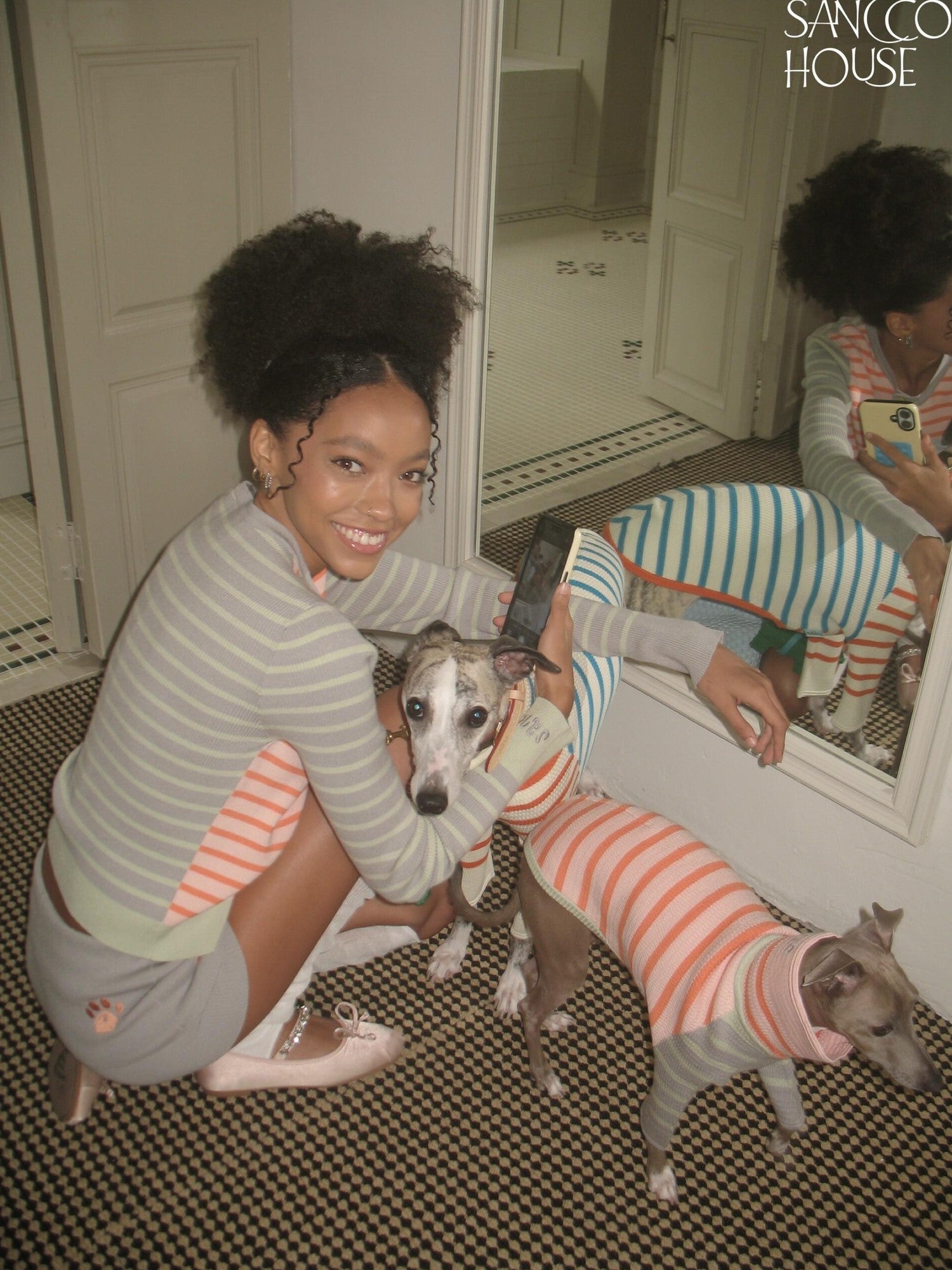 sancco house Shell Colorblock Striped Cardigan Women&