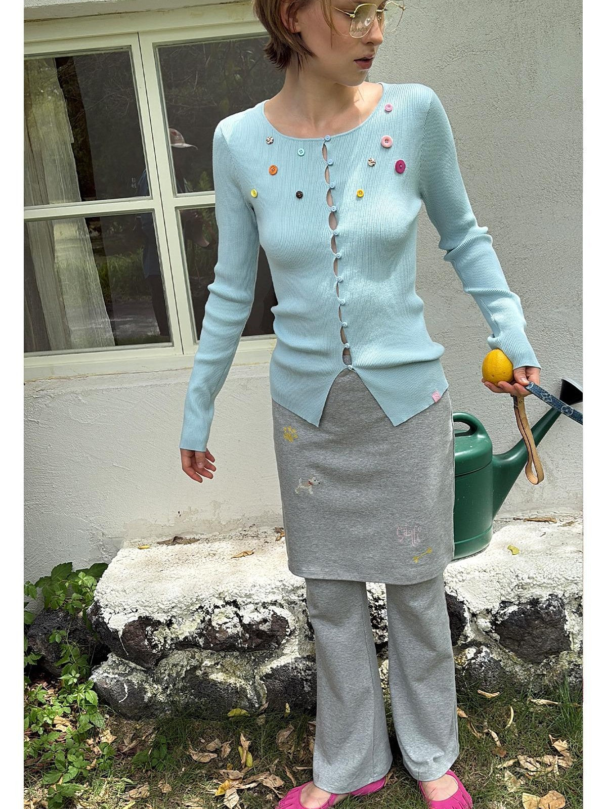 sancco house Solid Embroidered Layered Look Cotton Women&