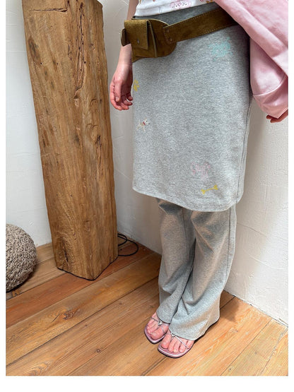 sancco house Solid Embroidered Layered Look Cotton Women&