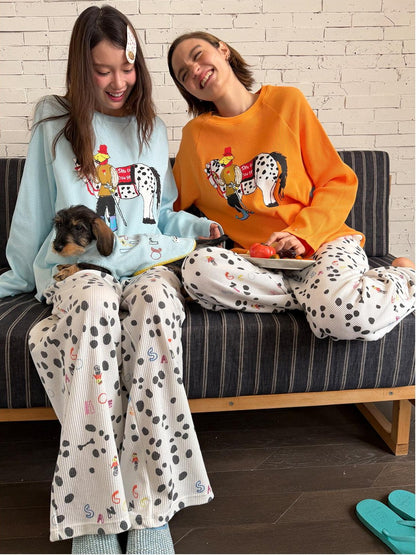 sancco house Spotted Puppy Print Long Sleeve Women&