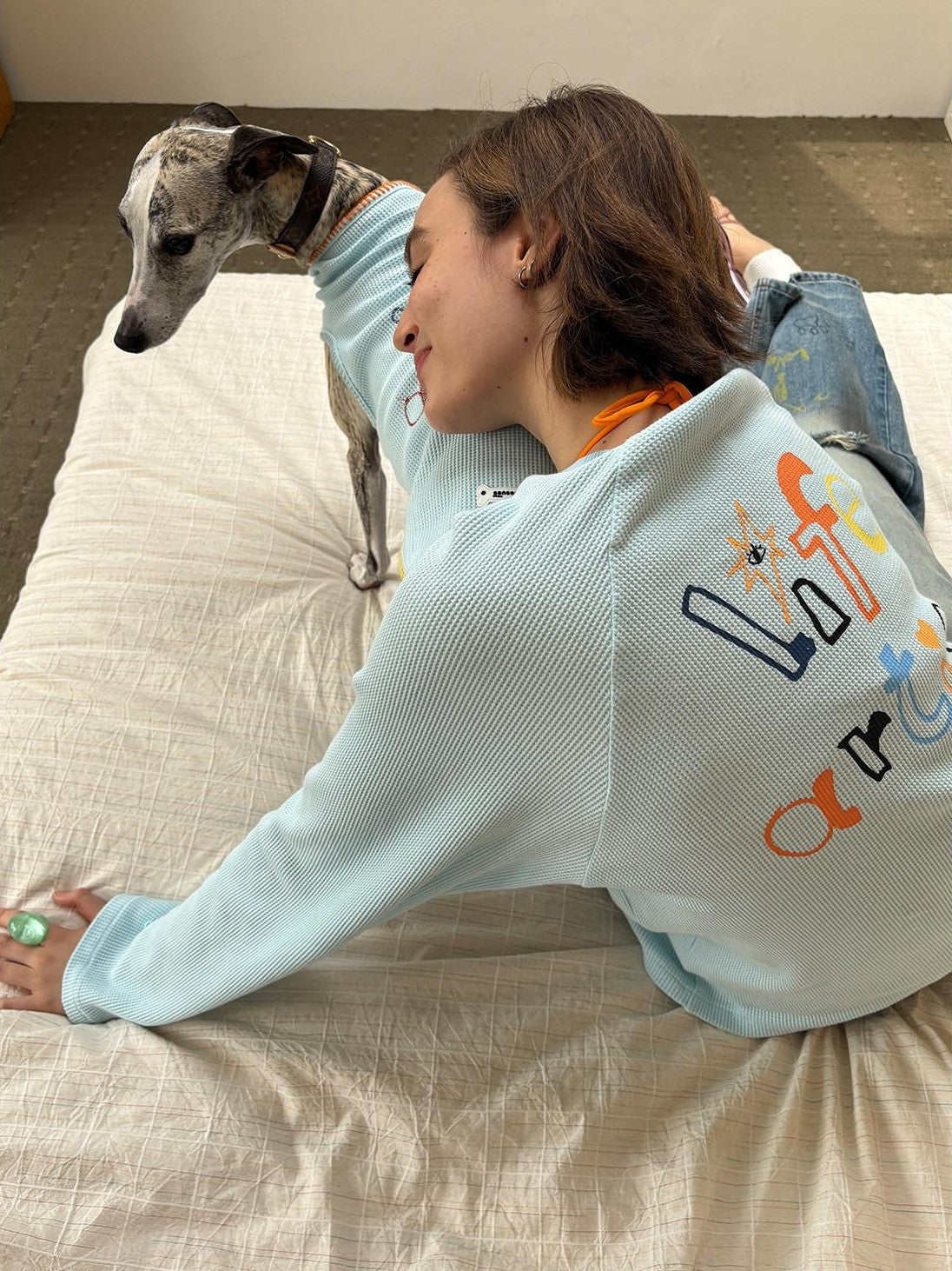 sancco house Spotted Puppy Print Long Sleeve Women&