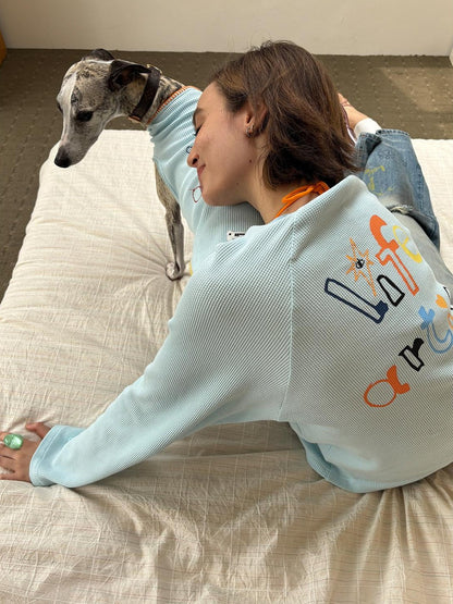 sancco house Spotted Puppy Print Long Sleeve Women&