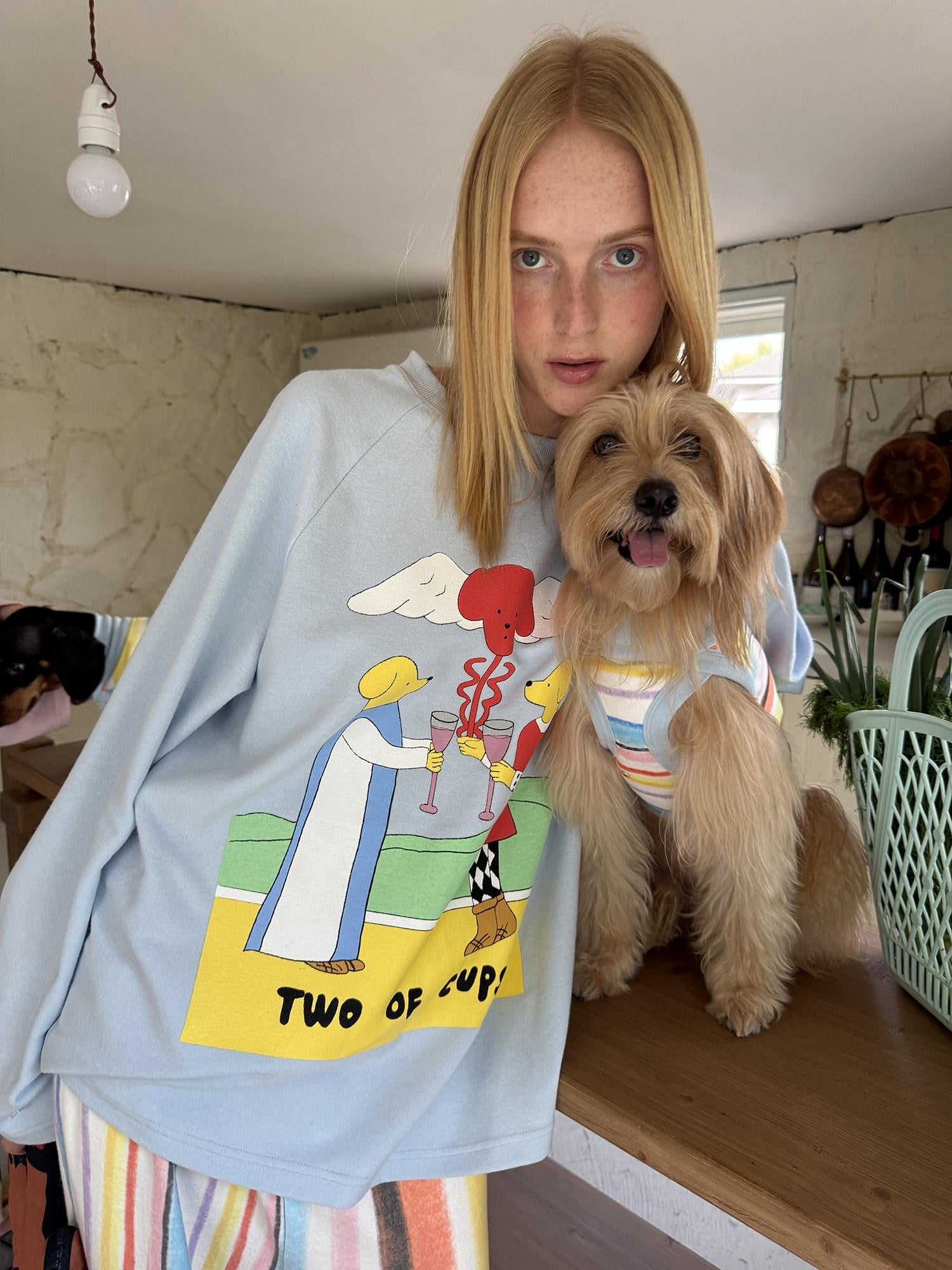 sancco house Striped Tarot Puppy Print Women&