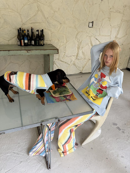 sancco house Striped Tarot Puppy Print Women&