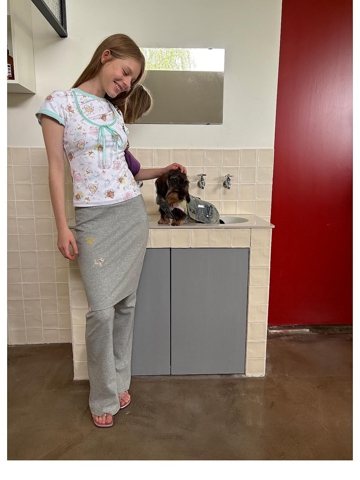 sancco house Sweet Puppy Vintage Print Lyocell Cotton Women&