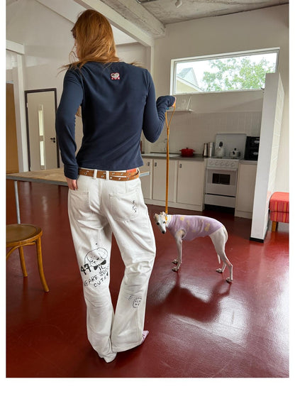 sancco house Vintage Cat Portrait Print Fleece Women&