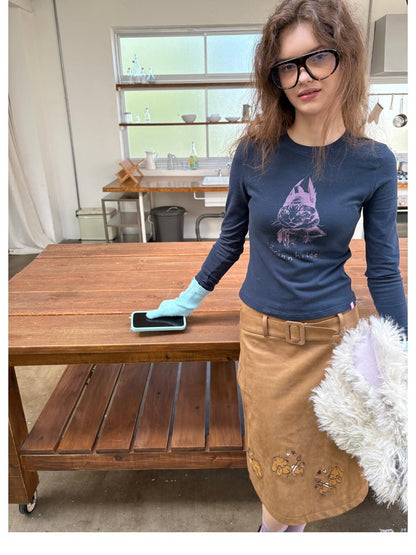 sancco house Vintage Cat Portrait Print Fleece Women&
